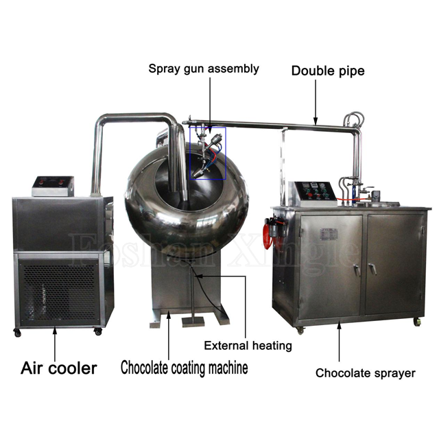 Machine de revêtement de chocolat de nourriture d'amande d'arachide d'acier inoxydable