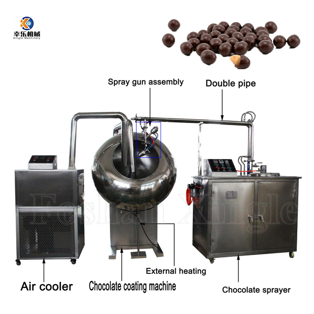 Machine de revêtement de chocolat de nourriture d'amande d'arachide d'acier inoxydable