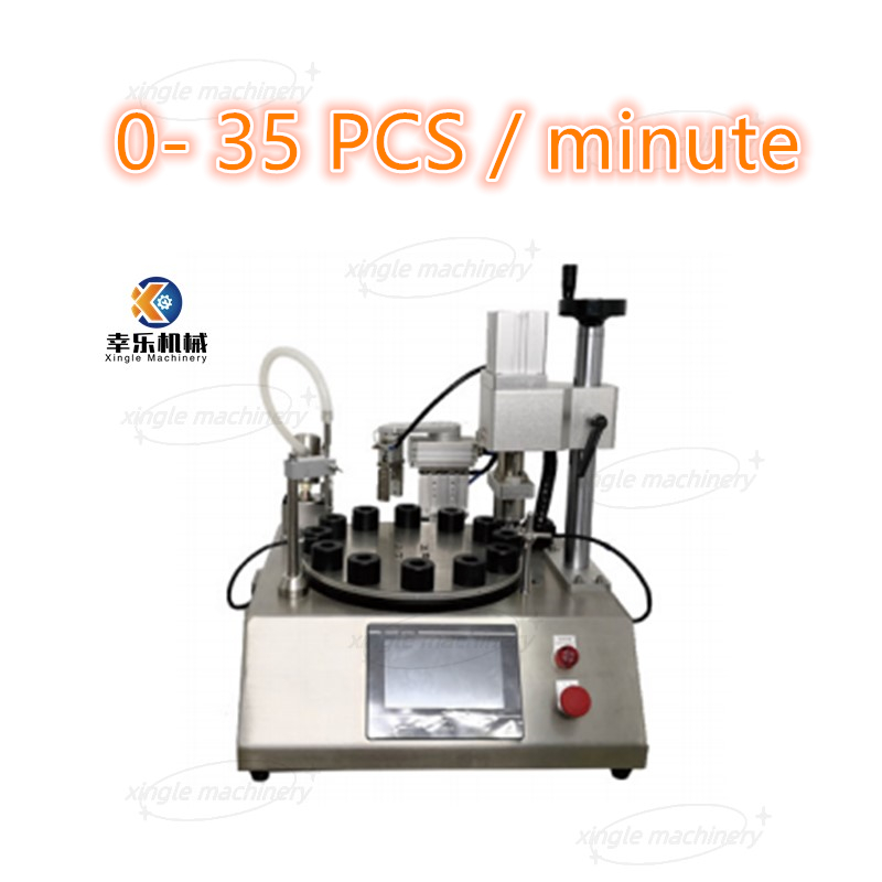 Machine rotative de remplissage et de capsulage de petites bouteilles de parfum