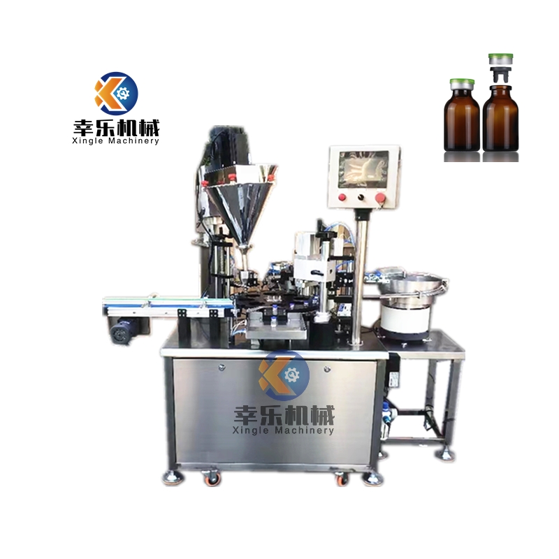 Machine pharmaceutique automatique de remplissage et de capsulage de flacons de poudre