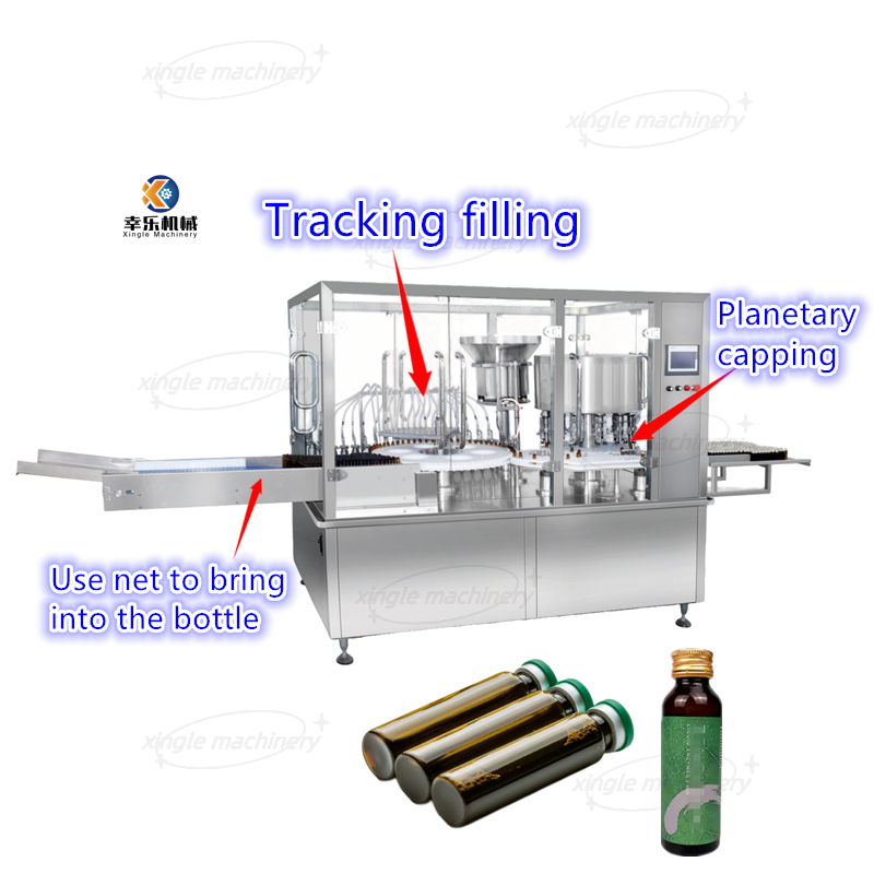 Machine automatique de remplissage et de scellage de flacons de liquides pharmaceutiques