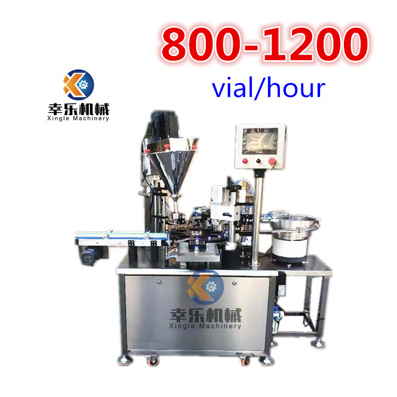 Machine pharmaceutique automatique de remplissage et de capsulage de flacons de poudre