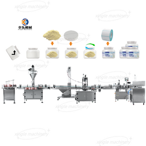 Ligne de capsulage et d'étiquetage de remplissage automatique de poudre pour bouteilles
