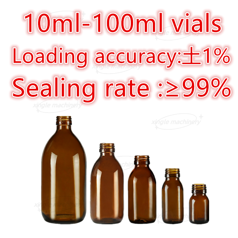 Machine de capsulage de bouchon supérieur de remplissage de flacons liquides linéaires de 10 à 100 ml