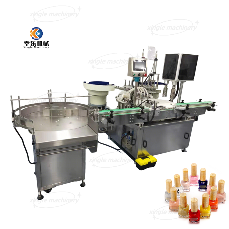 Machine de remplissage et de capsulage de flacons de vernis à ongles à double tête entièrement automatique