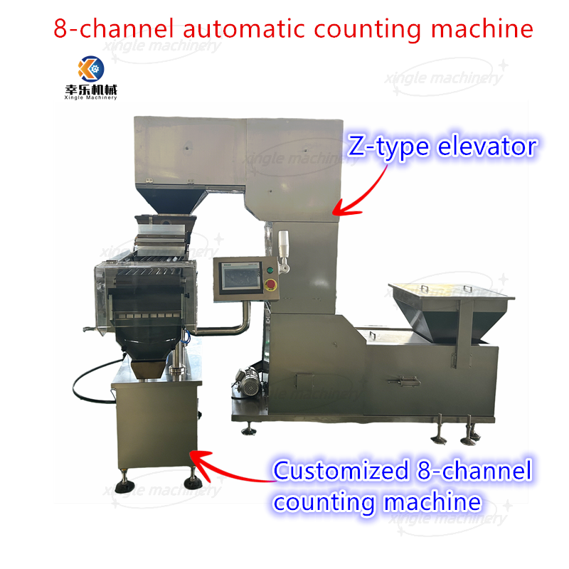Machine de comptage de bonbons entièrement automatique à 8 canaux avec ascenseur de type Z