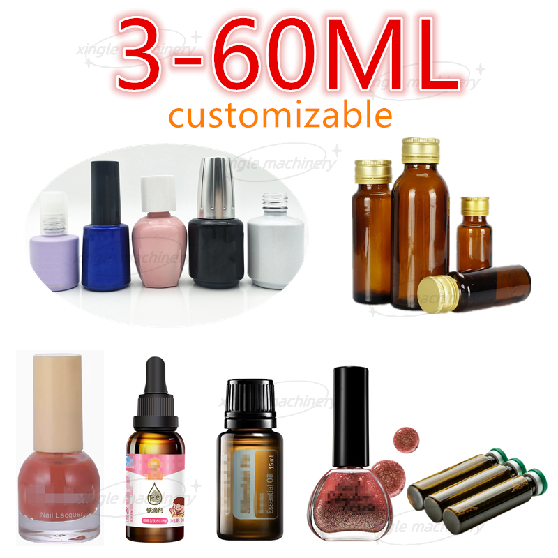 Machine de remplissage et de capsulage de flacons de vernis à ongles à double tête entièrement automatique