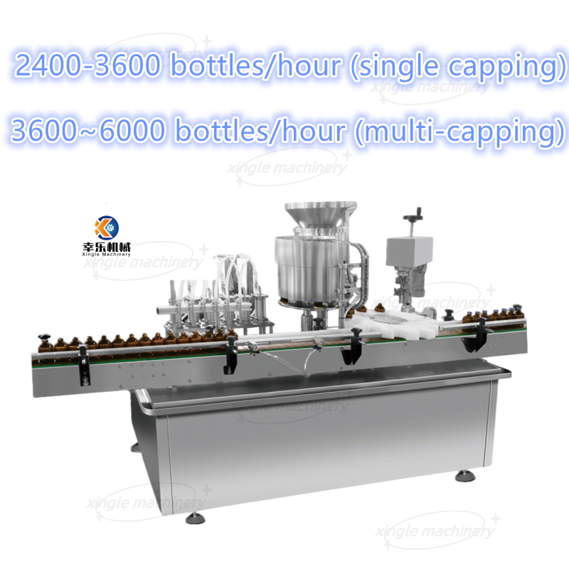 Machine de capsulage de bouchon supérieur de remplissage de flacons liquides linéaires de 10 à 100 ml
