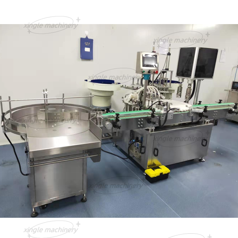 Machine de remplissage et de capsulage de flacons de vernis à ongles à double tête entièrement automatique