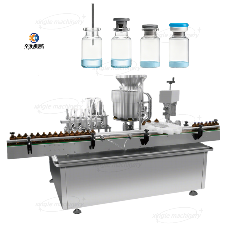 Machine de capsulage de bouchon supérieur de remplissage de flacons liquides linéaires de 10 à 100 ml