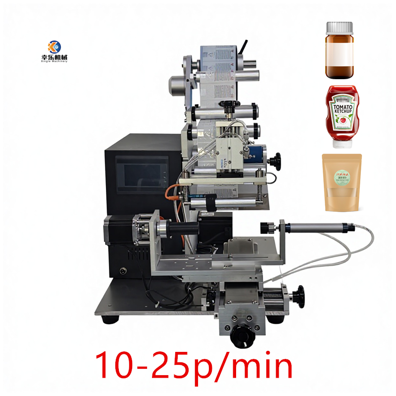 Machine d'étiquetage multifonctionnelle semi-automatique d'autocollant de PLC