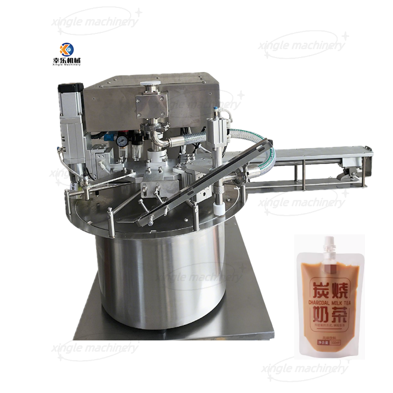 Machine de remplissage et de capsulage automatique de poche de bec de pâte liquide