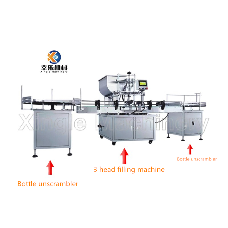 Machine de remplissage automatique de pâte liquide à trois têtes de haute précision