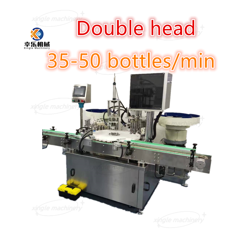 Machine de remplissage et de capsulage de flacons de vernis à ongles à double tête entièrement automatique