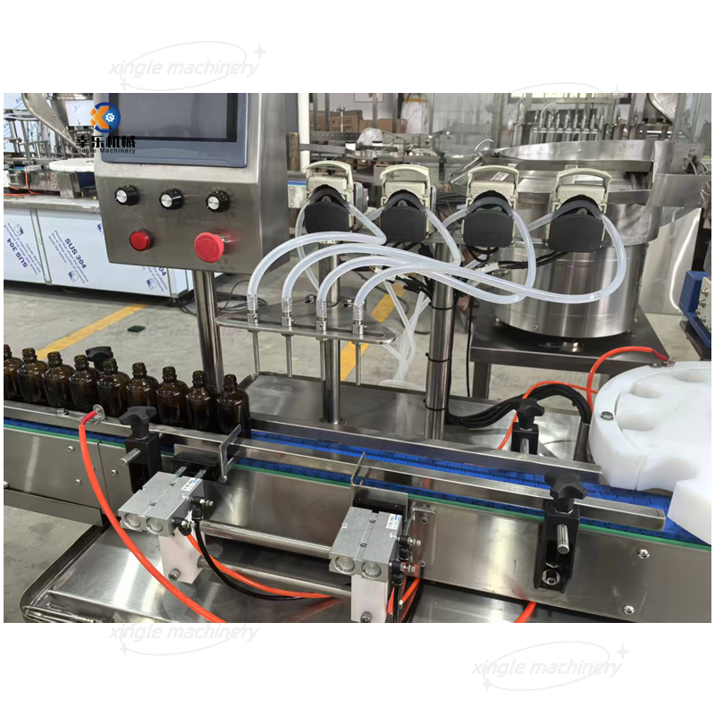 Machine de capsulage de bouchon supérieur de remplissage de flacons liquides linéaires de 10 à 100 ml