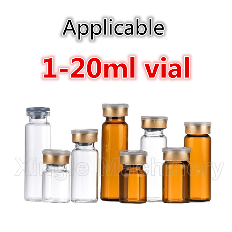 Machine de remplissage et de capsulage de flacons liquides cosmétiques à double tête