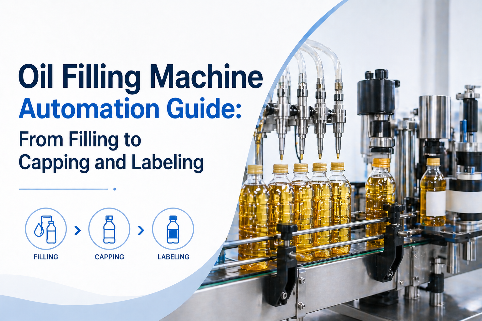 Guide d'automatisation des machines de remplissage d'huile : du remplissage au bouchage et à l'étiquetage
