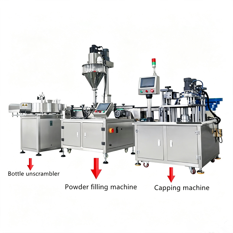 Ligne de production de remplissage de poudre sèche automatique personnalisée