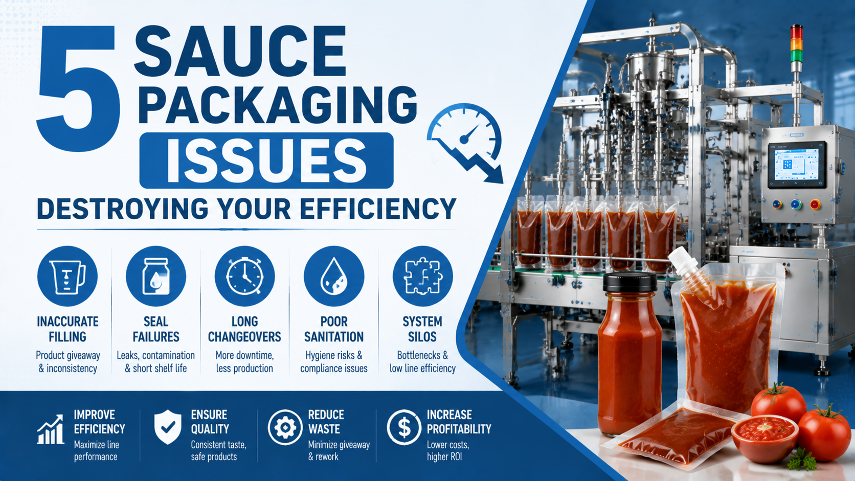 5 problèmes d'emballage de sauce détruisant votre efficacité