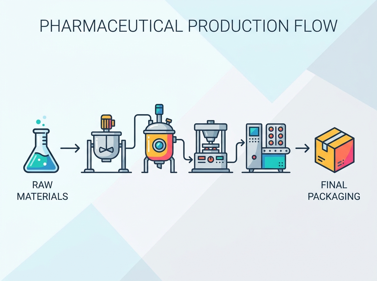 &Eacute;quipement de production pharmaceutique dans un environnement de salle blanche