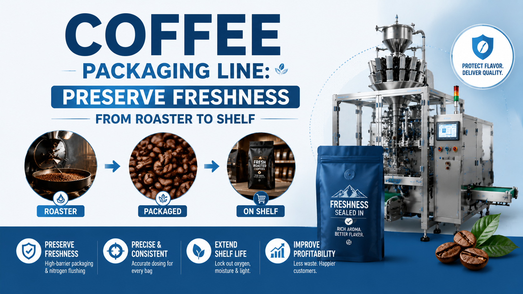 Ligne de conditionnement de café : préserver la fraîcheur du torréfacteur à l'étagère